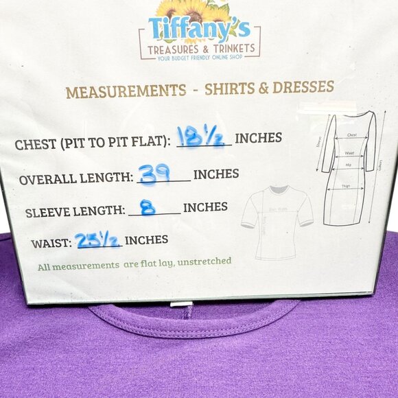 LuLaRoe Carly Dress Womens M Purple Short Sleeve Relaxed Fit With Pocket Comfy - Picture 5 of 10